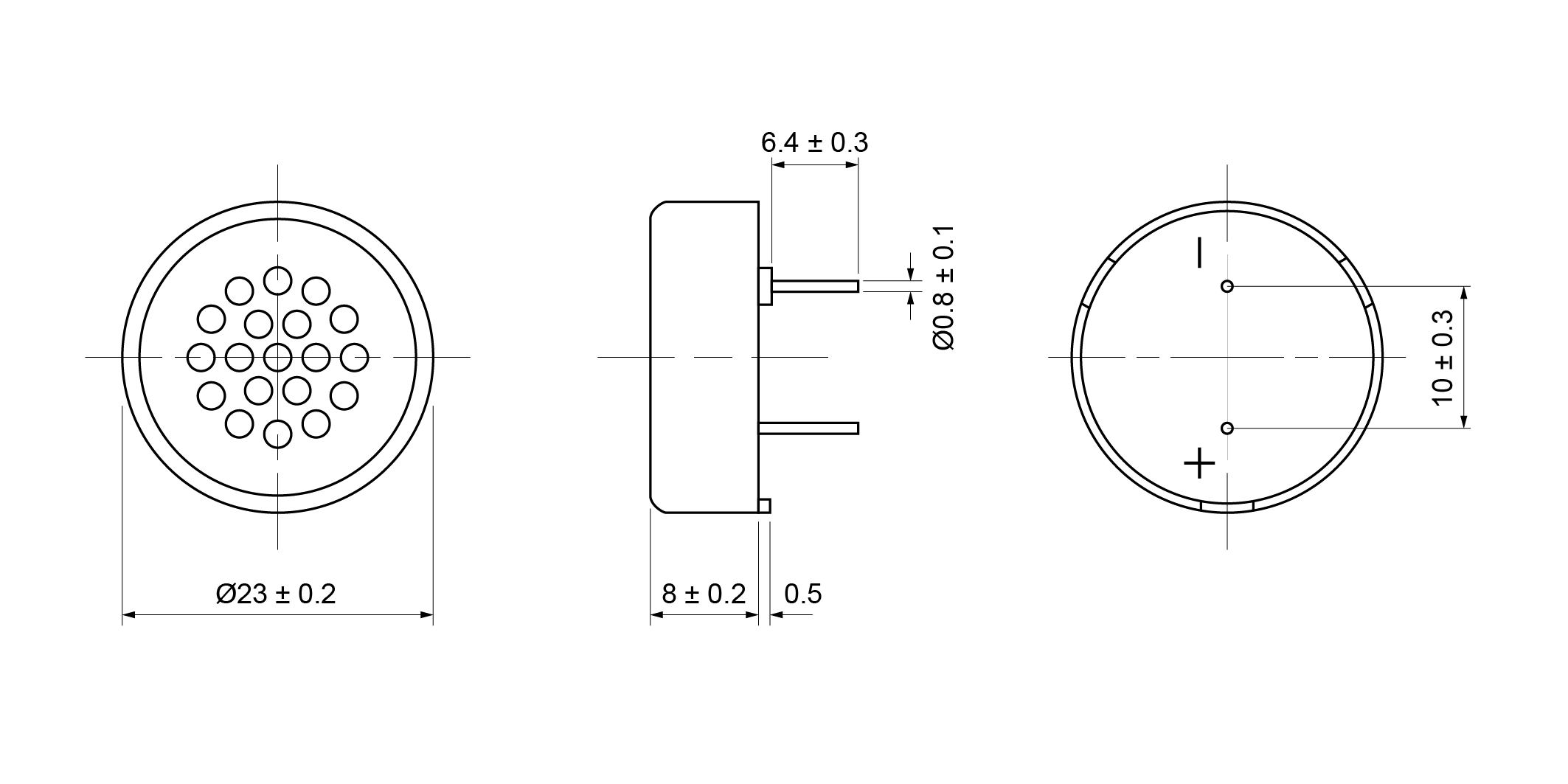 OSR23R-8.5A0.1W8A-P Mechanical Drawing